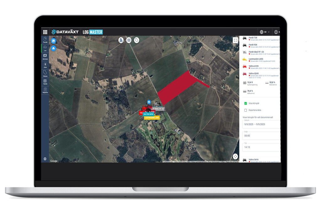Sk&auml;rmbild med vy av LogMASTER