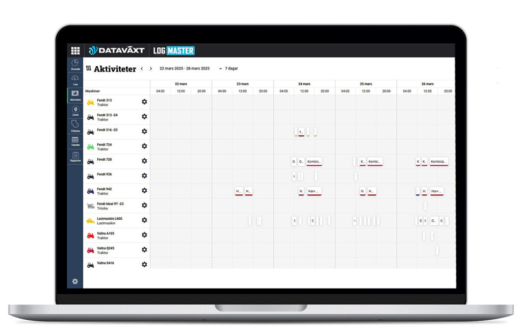 Sk&auml;rmbild med vy av LogMASTER