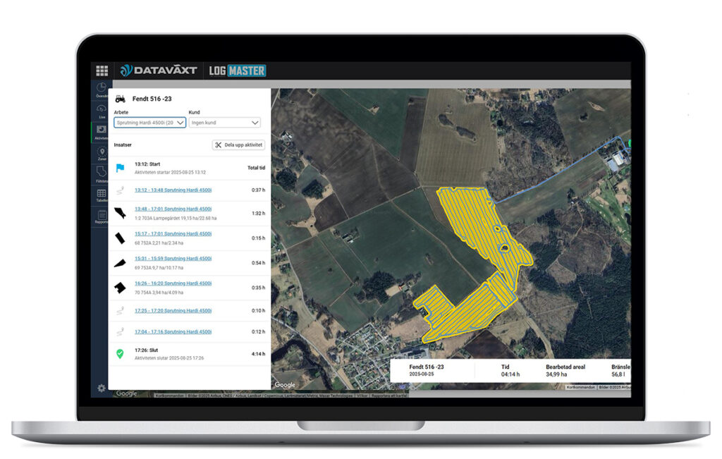 Sk&auml;rmbild med vy av LogMASTER